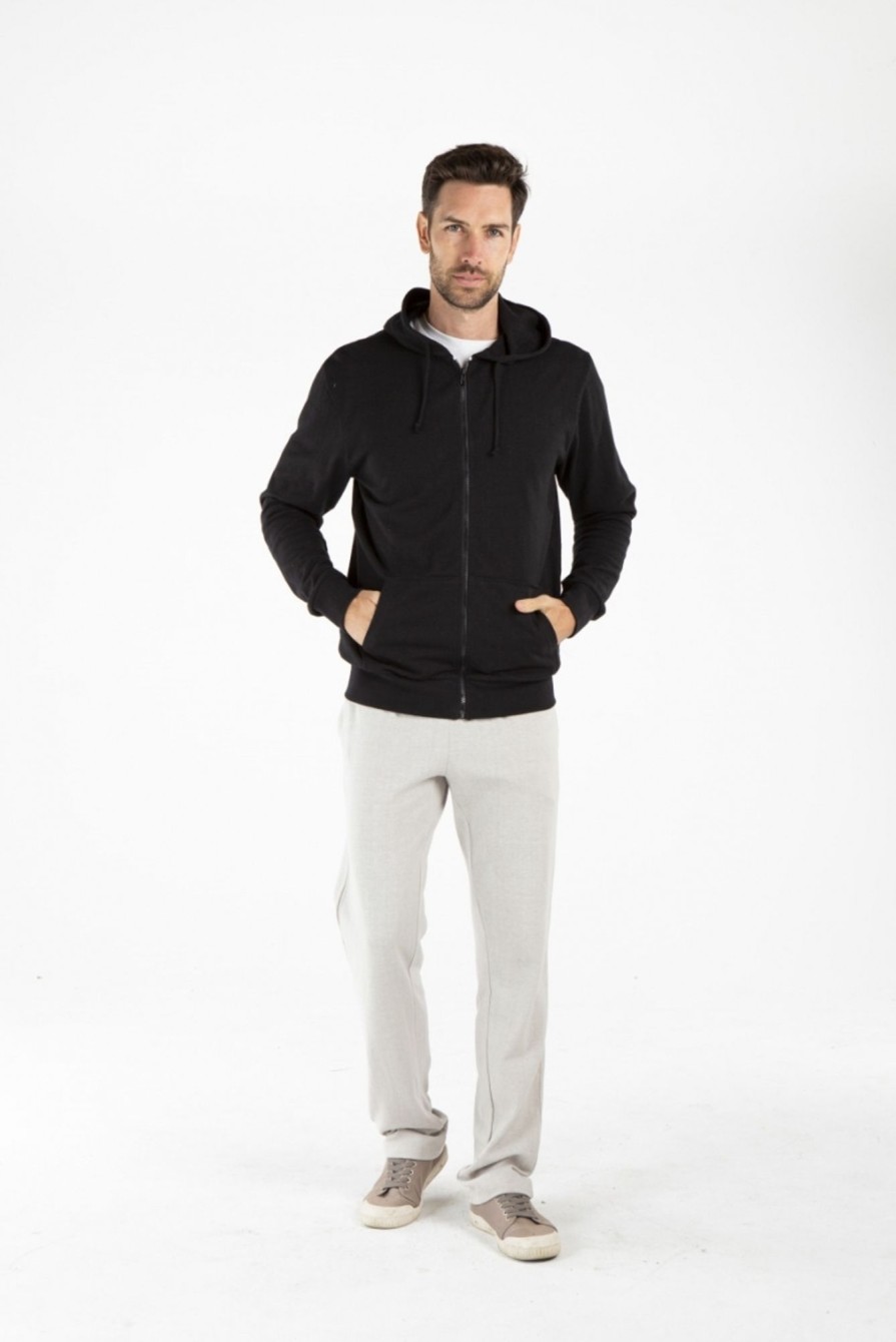 Men'S Clothing Braintree Hemp | Raphael - Lightweight Hemp Hoodie Black