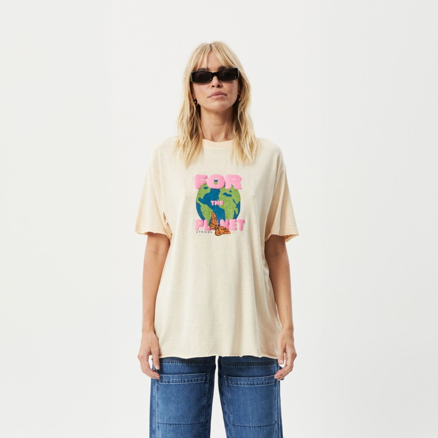 Women'S Clothing Afends | Planet - Oversized T-Shirt Sand