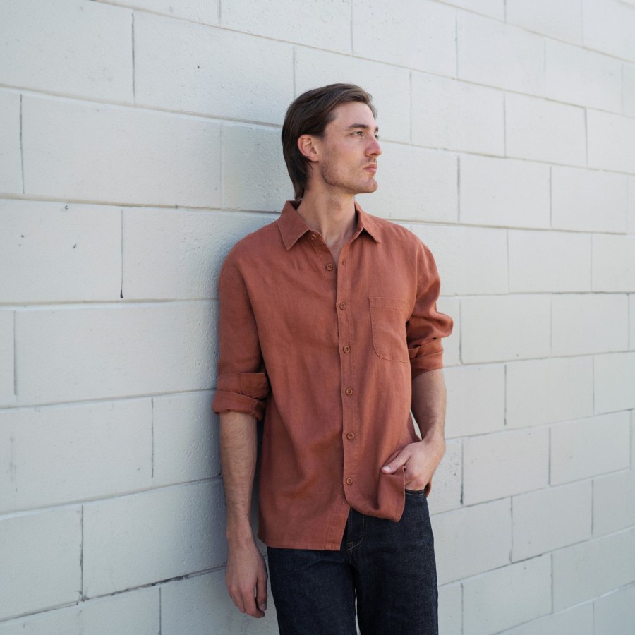 Men'S Clothing Hemp Clothing Australia | Hercules - 100% Hemp Long Sleeve Shirt