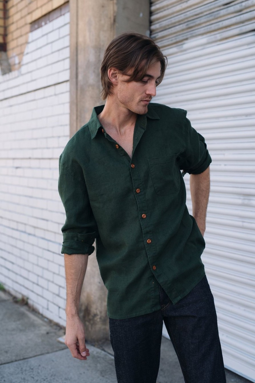 Men'S Clothing Hemp Clothing Australia | Hercules - 100% Hemp Long Sleeve Shirt