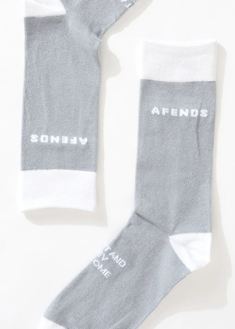 Accessories Afends | Build It - Hemp Crew Socks - Grey - Os