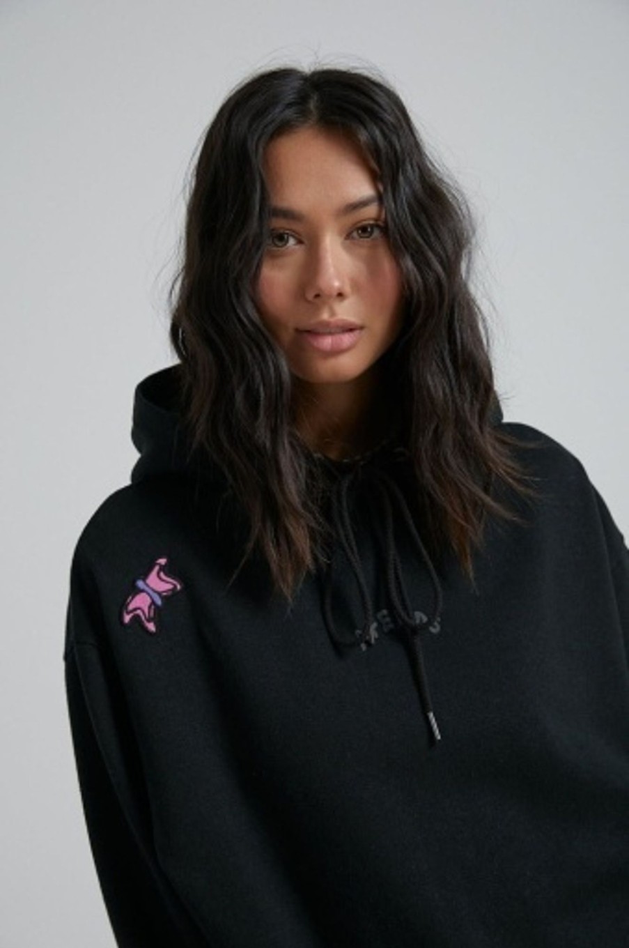 Women'S Clothing Afends | Humble - Hemp Oversized Pull On Hood Black