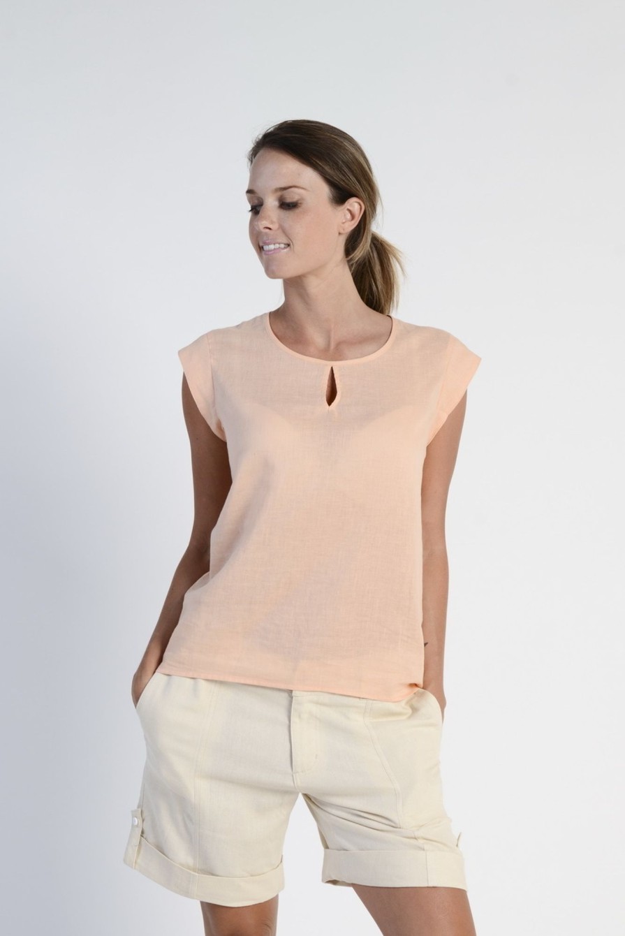 Women'S Clothing Braintree Hemp | Hemp Cotton Blouse With Capped Sleeves