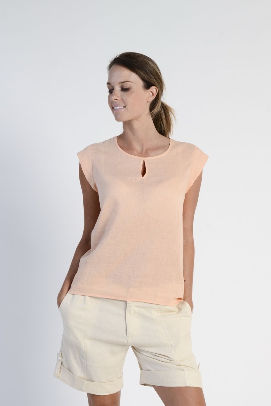 Women'S Clothing Braintree Hemp | Hemp Cotton Blouse With Capped Sleeves