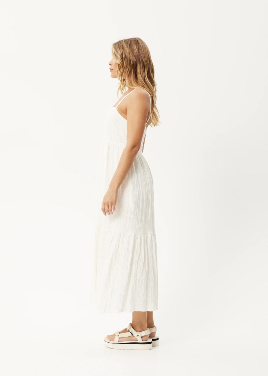 Women'S Clothing Afends | Calm - Seersucker Maxi Dress White