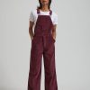 Women'S Clothing Afends | Lucie - Hemp Corduroy Overalls Wine