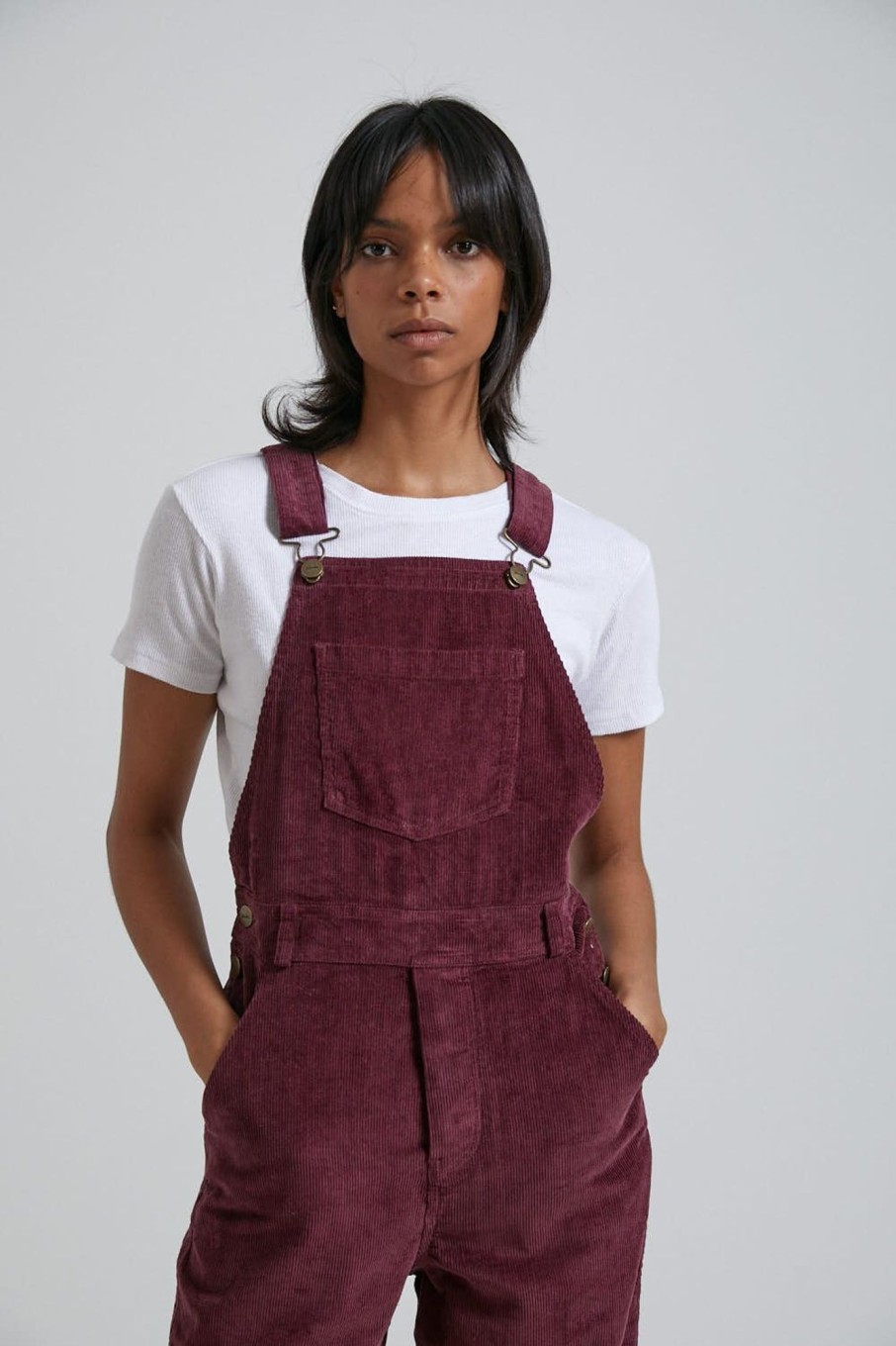 Women'S Clothing Afends | Lucie - Hemp Corduroy Overalls Wine