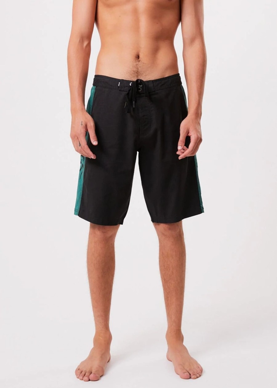 Men'S Clothing Afends | Walker - Hemp Fixed Waist Boardshorts Black