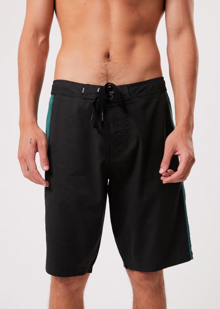 Men'S Clothing Afends | Walker - Hemp Fixed Waist Boardshorts Black