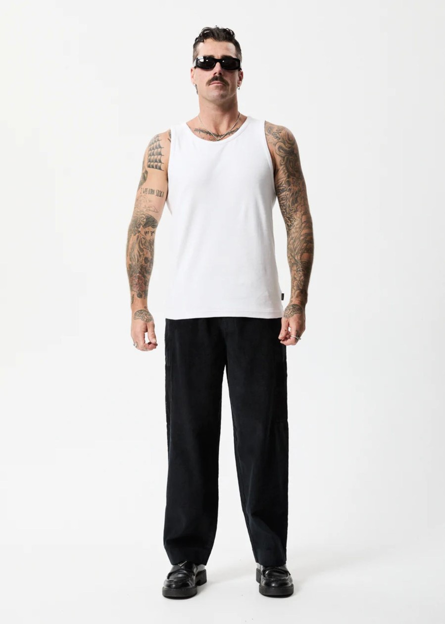 Men'S Clothing Afends | Asta - Hemp Corduroy Relaxed Pants Black