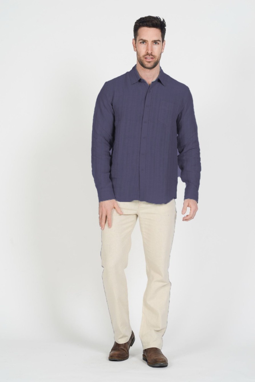 Men'S Clothing Braintree Hemp | 100% Hemp Long Sleeve Shirt