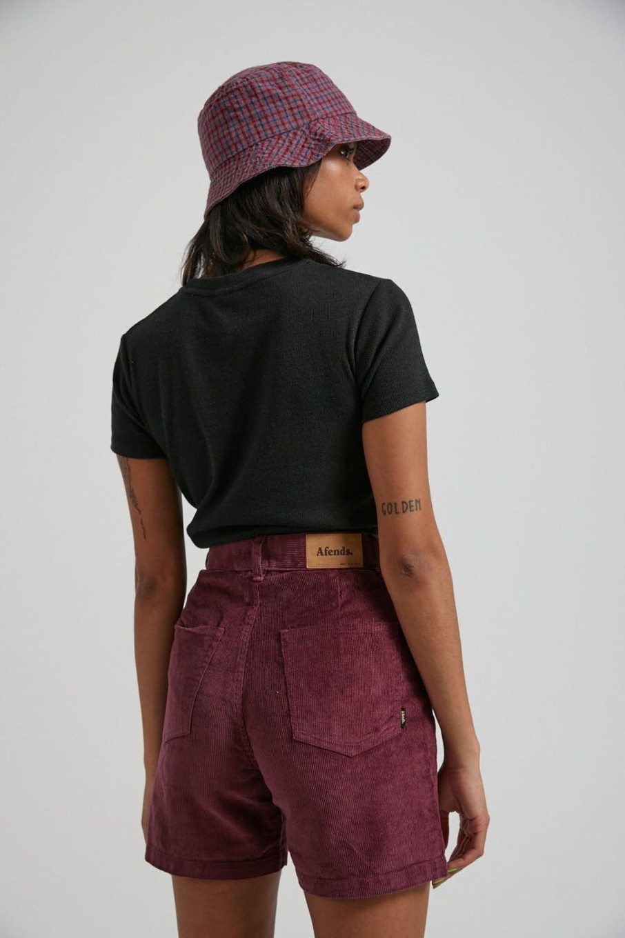 Women'S Clothing Afends | Shelby - Hemp Corduroy Cut Off Shorts Wine