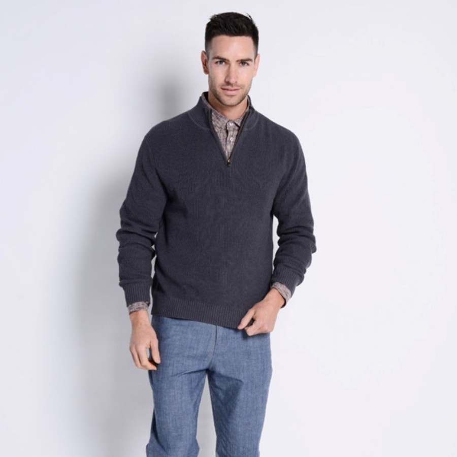 Men'S Clothing Braintree Hemp | Hemp Cotton Zip Jumper