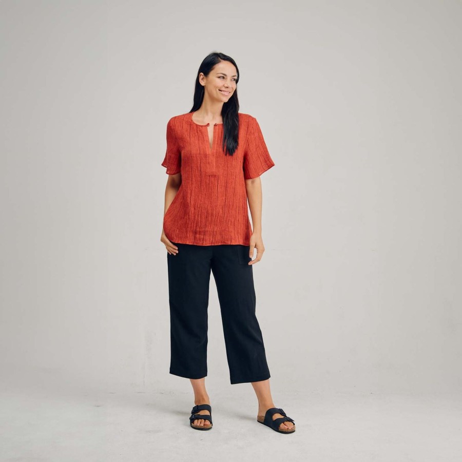 Women'S Clothing Braintree Hemp | Raven - 100% Hemp Crepe Blouse