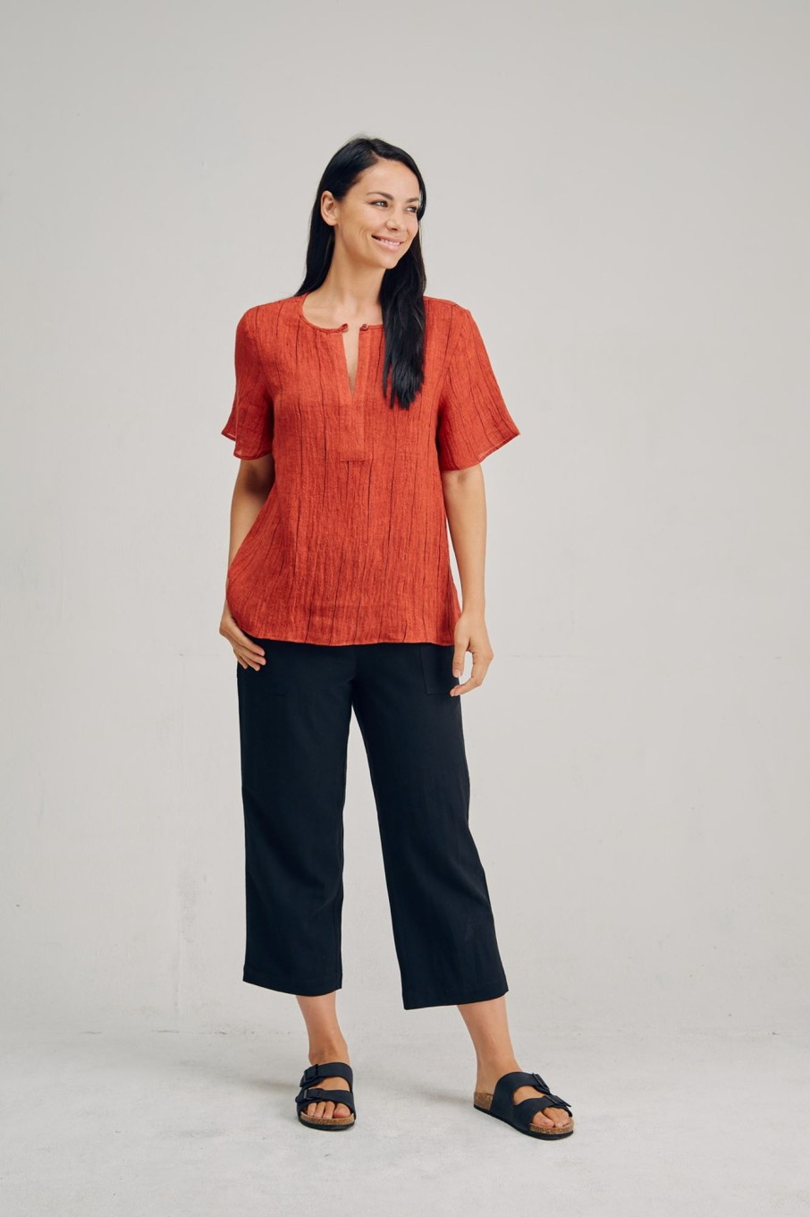 Women'S Clothing Braintree Hemp | Raven - 100% Hemp Crepe Blouse