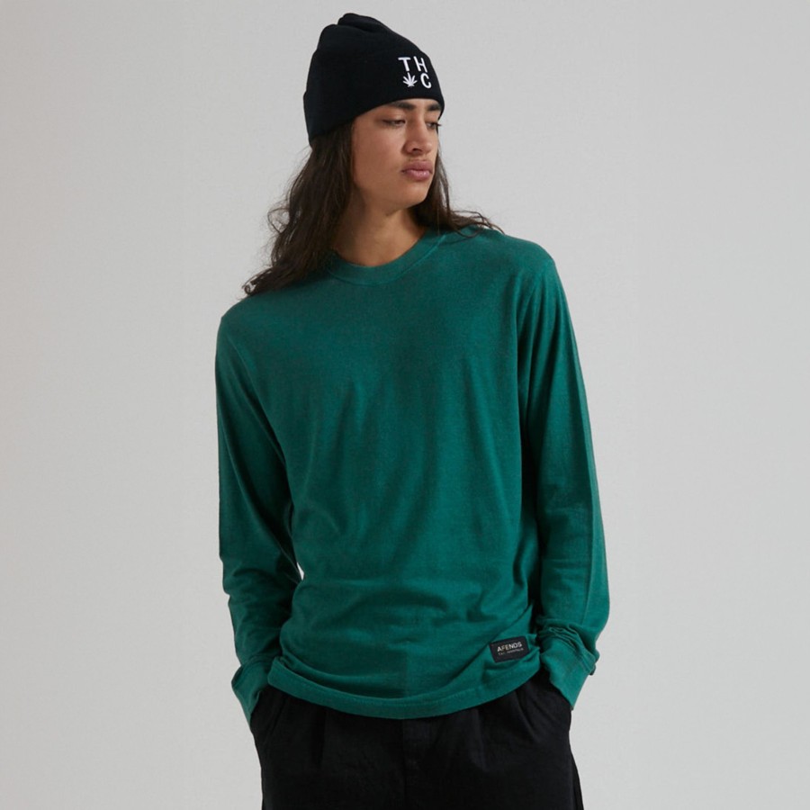 Men'S Clothing Afends | Essential - Hemp Retro Fit Long Sleeve Tee