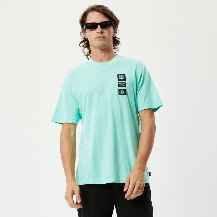 Men'S Clothing Afends | Construct - Hemp Retro Graphic T-Shirt Mint