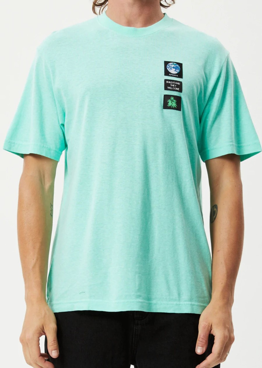 Men'S Clothing Afends | Construct - Hemp Retro Graphic T-Shirt Mint