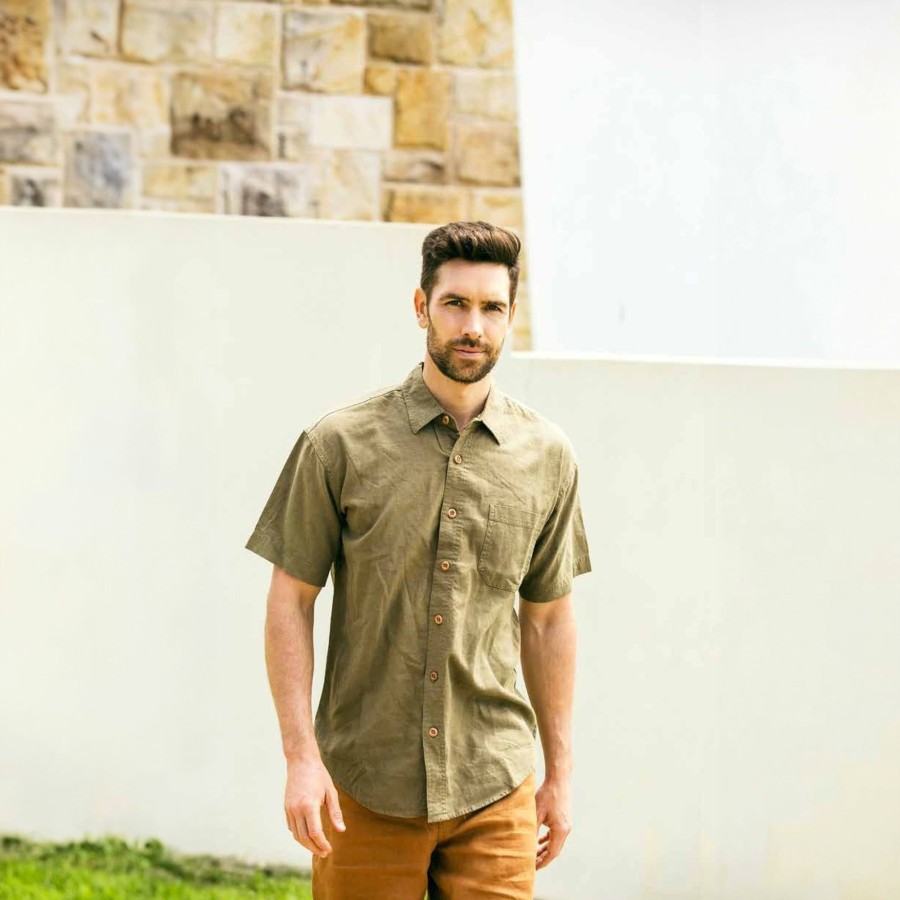 Men'S Clothing Braintree Hemp | Premium - The Og Hemp Short Sleeve Shirt