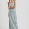 Women'S Clothing Afends | Billy - Hemp Check Maxi Dress Moss Check