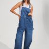 Women'S Clothing Afends | Louis - Hemp Denim Oversized Overalls Authentic Blue