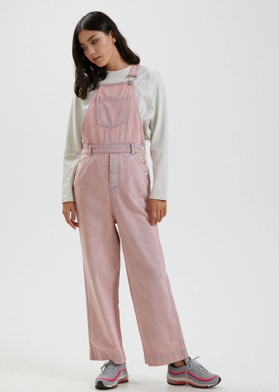 Women'S Clothing Afends | Lucie - Hemp Washed Denim Overalls Vintage Pink