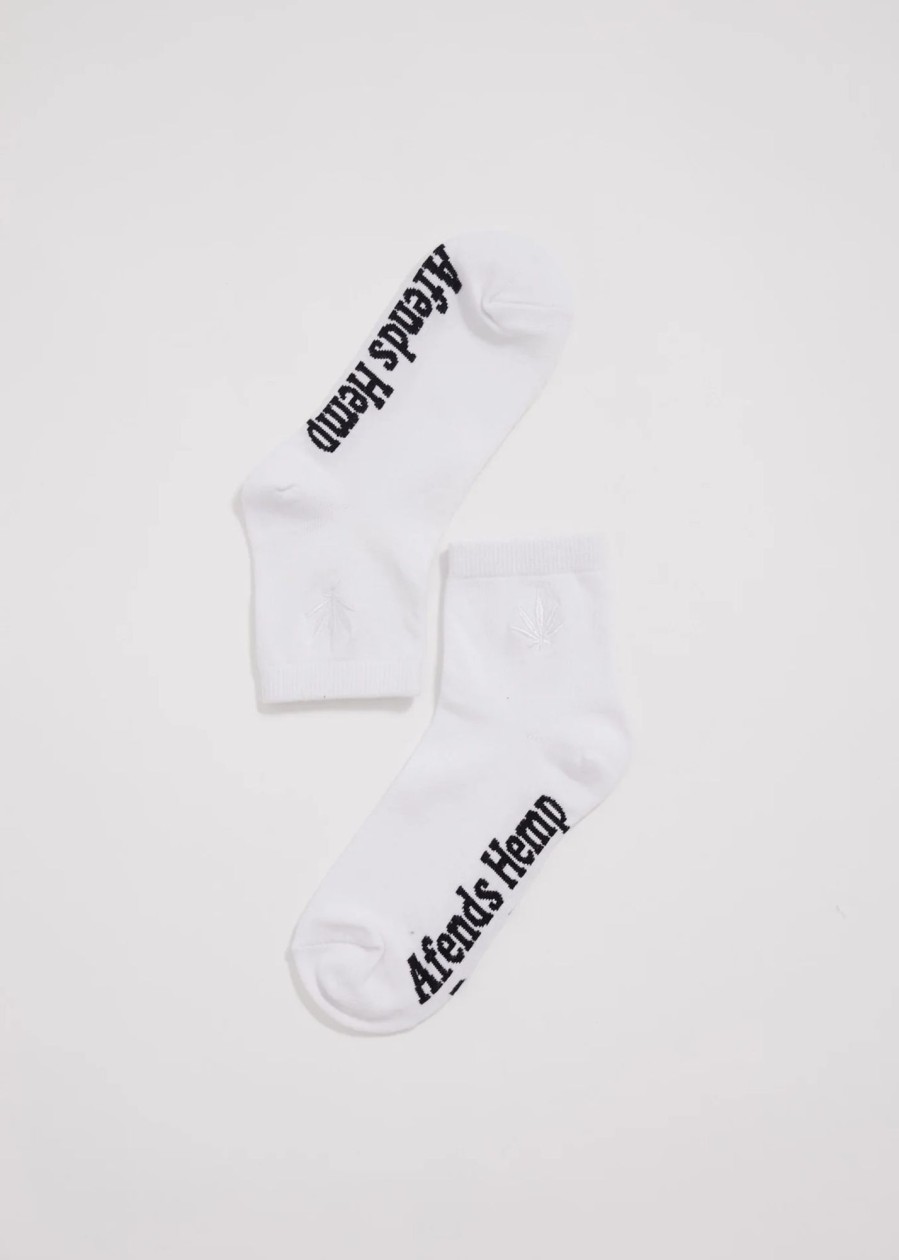 Accessories Afends | Revolution - Hemp Crew Socks - White - Os