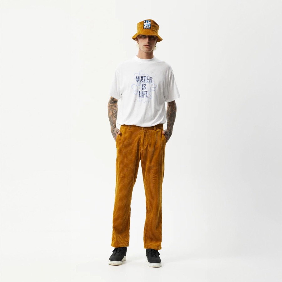 Men'S Clothing Afends | Waterfall Ninety Twos - Corduroy Relaxed Pants Mustard