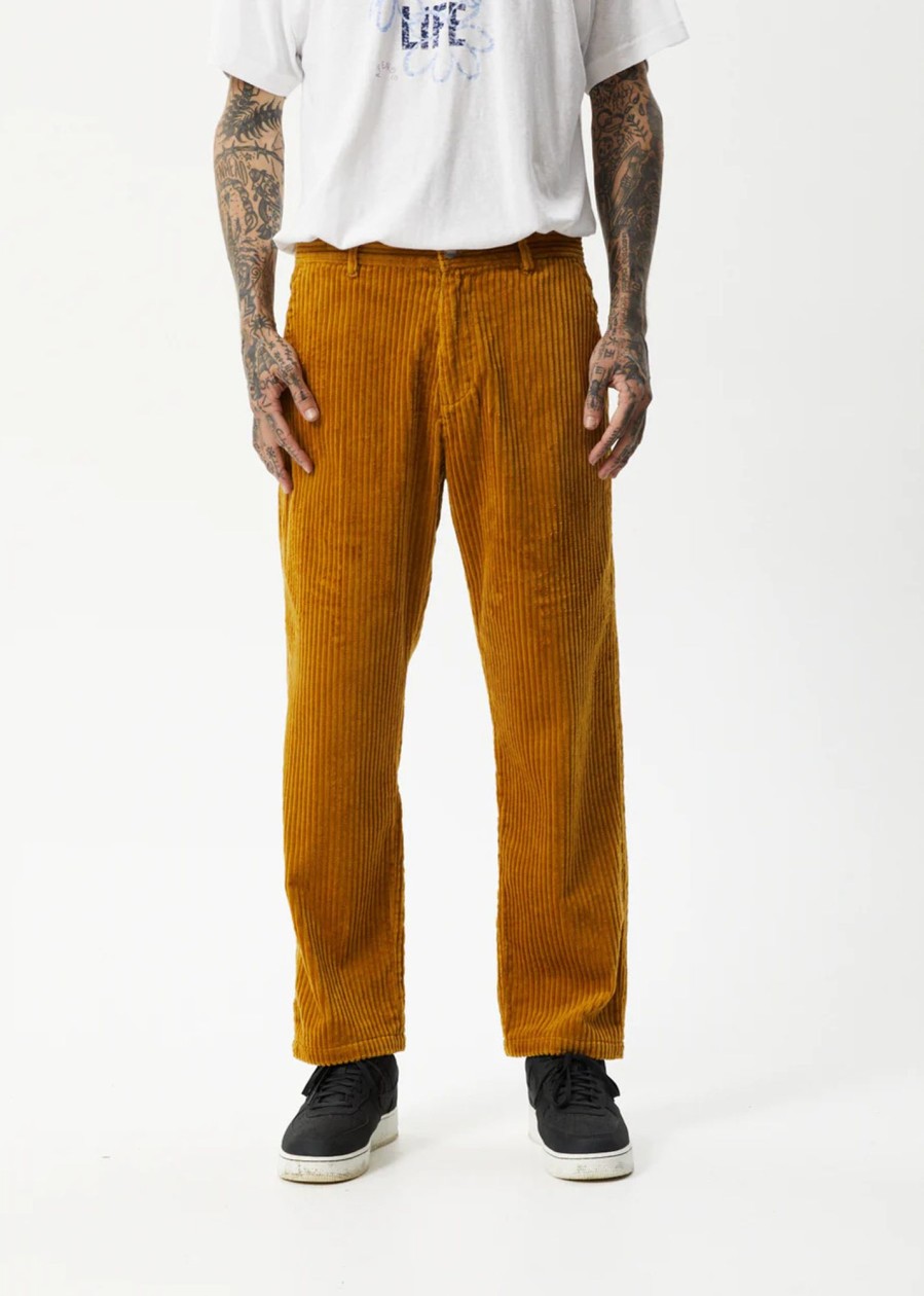 Men'S Clothing Afends | Waterfall Ninety Twos - Corduroy Relaxed Pants Mustard