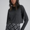 Women'S Clothing Afends | Skylar - Hemp Cropped Long Sleeve Tee