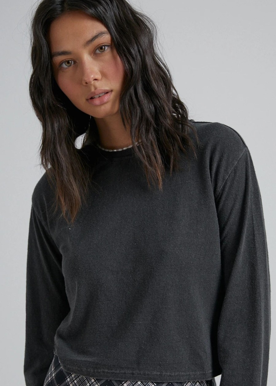 Women'S Clothing Afends | Skylar - Hemp Cropped Long Sleeve Tee