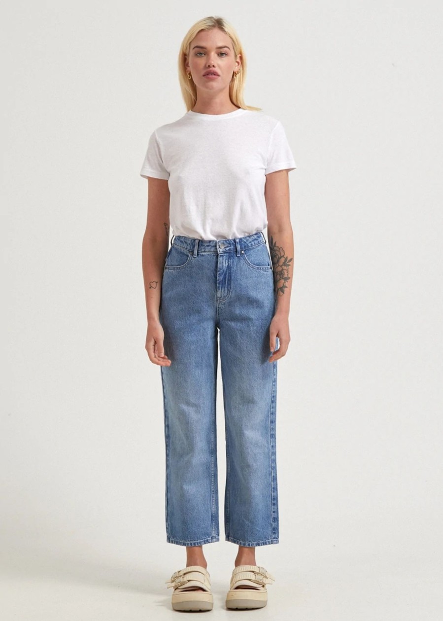 Women'S Clothing Afends | Shelby - Hemp Denim Wide Leg Jeans Stone Blue