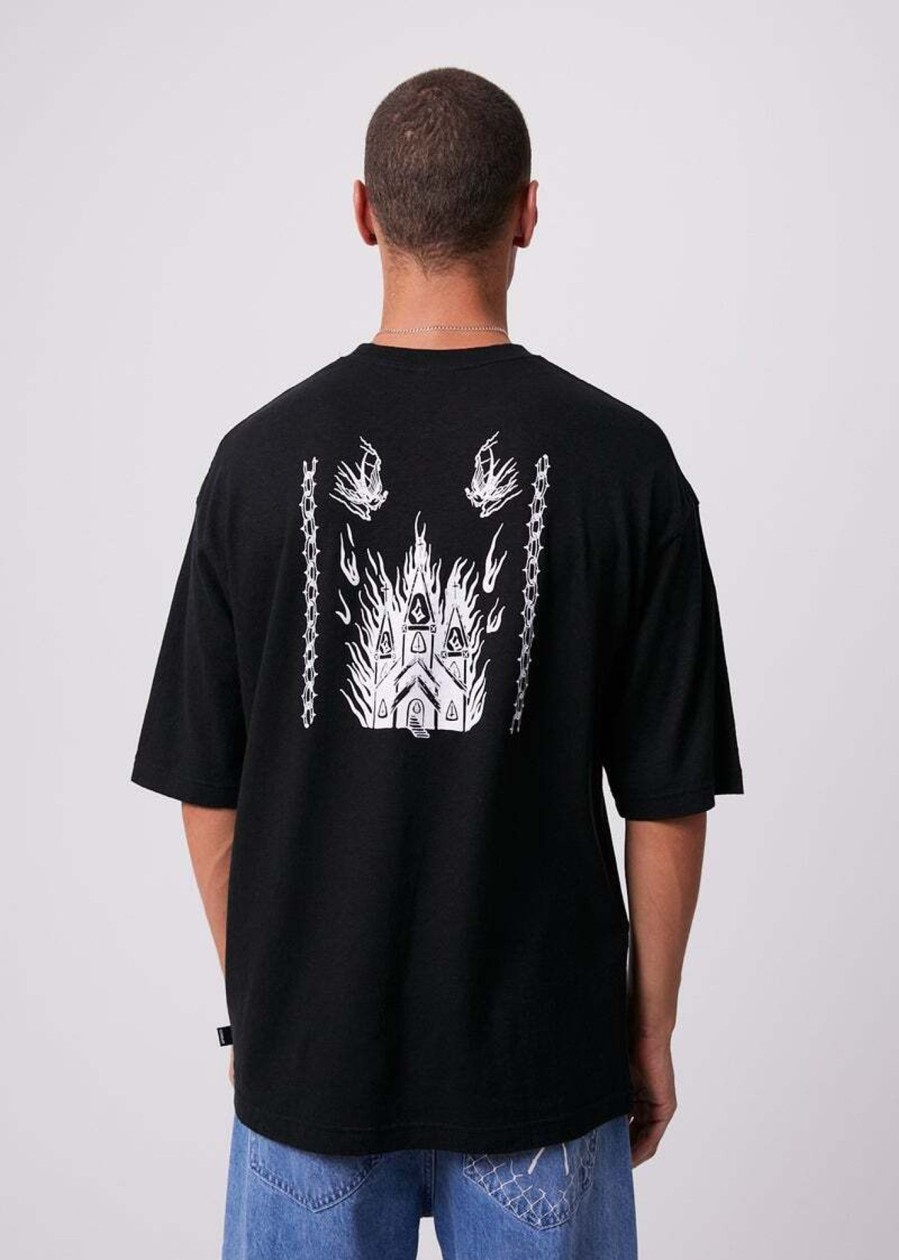 Men'S Clothing Afends | Actual Pain - Hemp Oversized Graphic T-Shirt