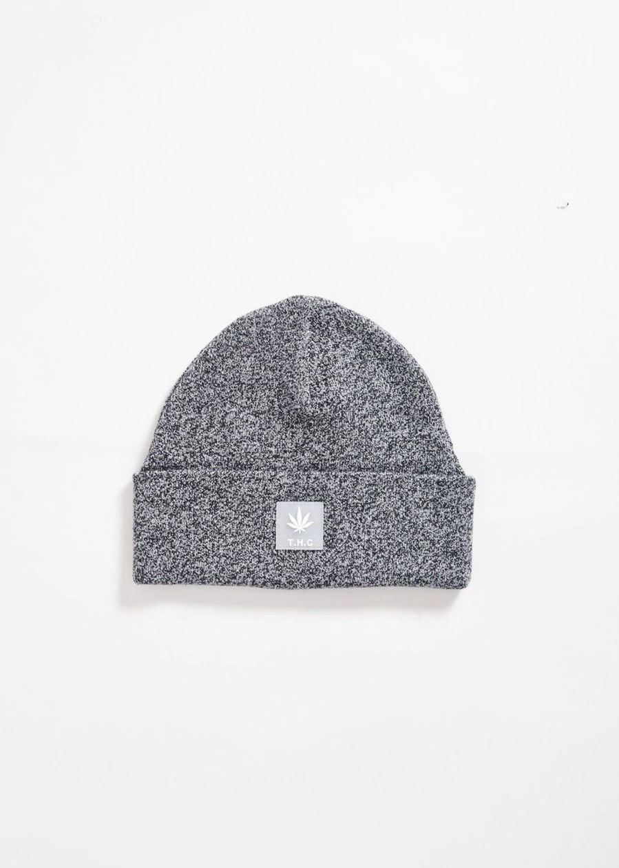 Accessories Afends | White Noise - Hemp Knitted Beanie - Black Speckle - Os