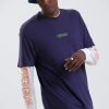 Men'S Clothing Afends | Enlighten - Hemp Retro T-Shirt - Midnight Cobalt