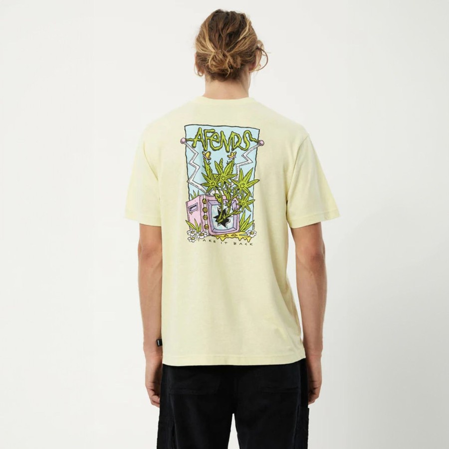 Men'S Clothing Afends | Take It Back - Hemp Retro Graphic T-Shirt Citron