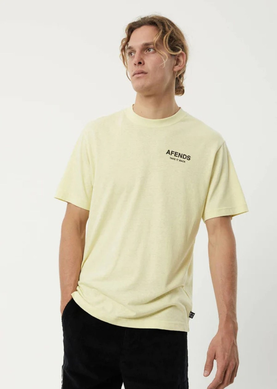 Men'S Clothing Afends | Take It Back - Hemp Retro Graphic T-Shirt Citron