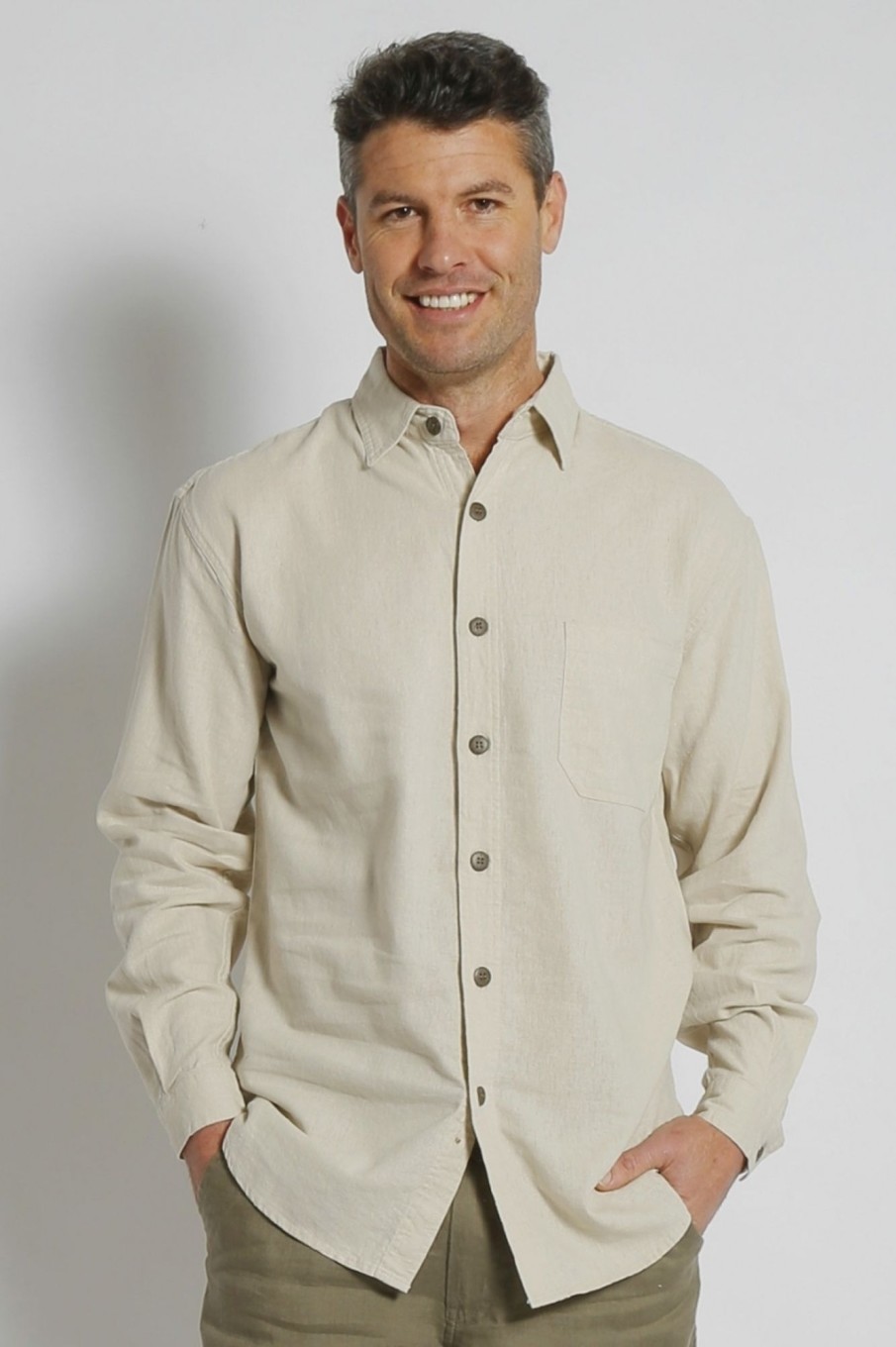 Men'S Clothing Braintree Hemp | Premium - The Og Hemp Long Sleeve Shirt