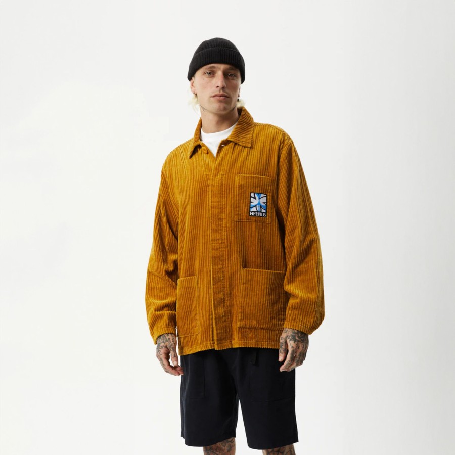 Men'S Clothing Afends | Waterfall - Corduroy Jacket Mustard