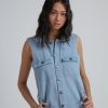 Women'S Clothing Afends | Eden - Hemp Denim Oversized Boilersuit Stone Blue