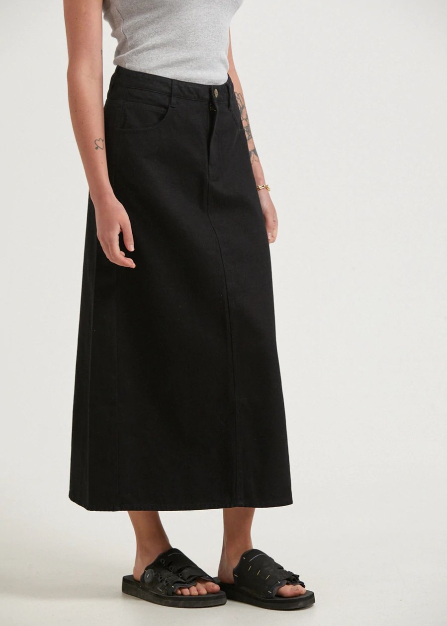 Women'S Clothing Afends | Nina - Hemp High Rise Skirt Black