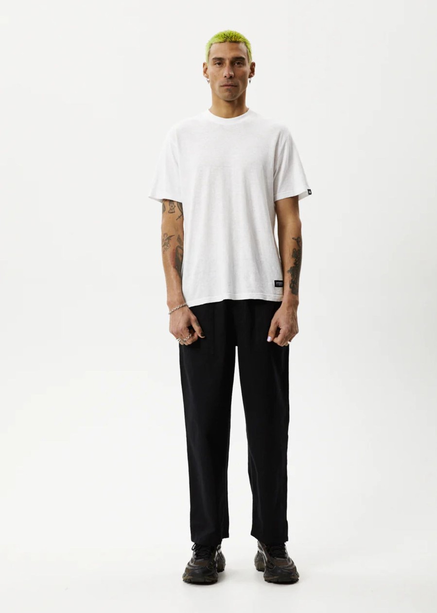 Men'S Clothing Afends | Cabal - Hemp Elastic Waist Pants Black