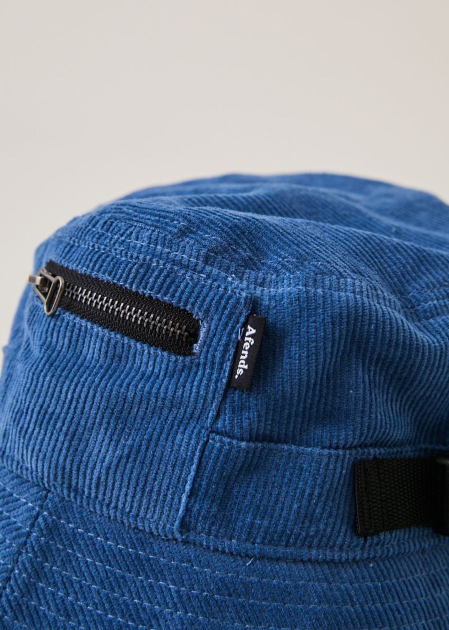 Accessories Afends | Anderson - Hemp Corduroy Bucket Hat Cobalt