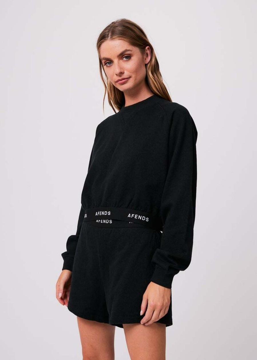 Women'S Clothing Afends | Homebase - Hemp Cropped Crew Neck Jumper