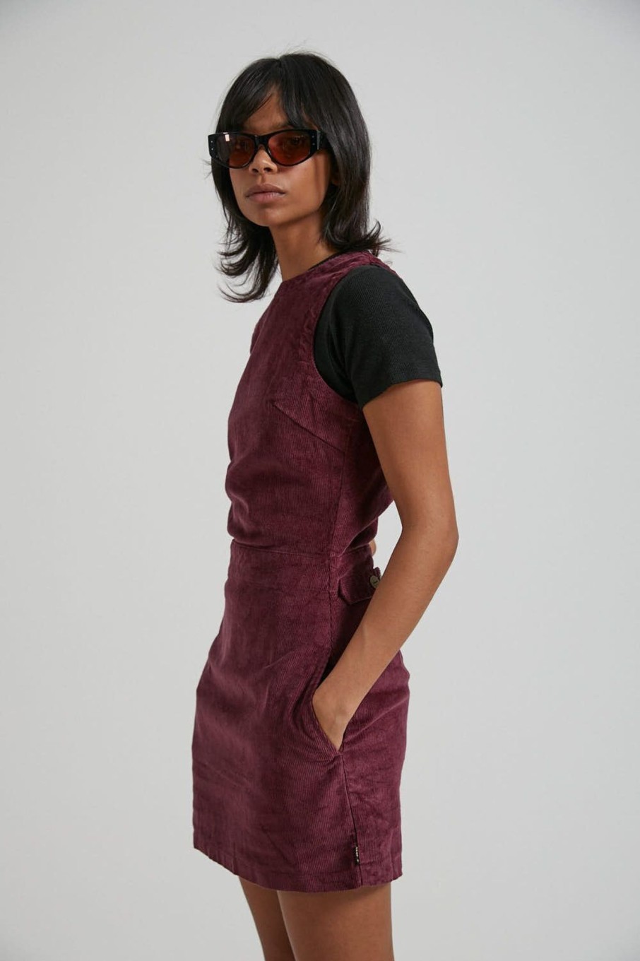 Women'S Clothing Afends | Lex - Hemp Corduroy Dress Wine