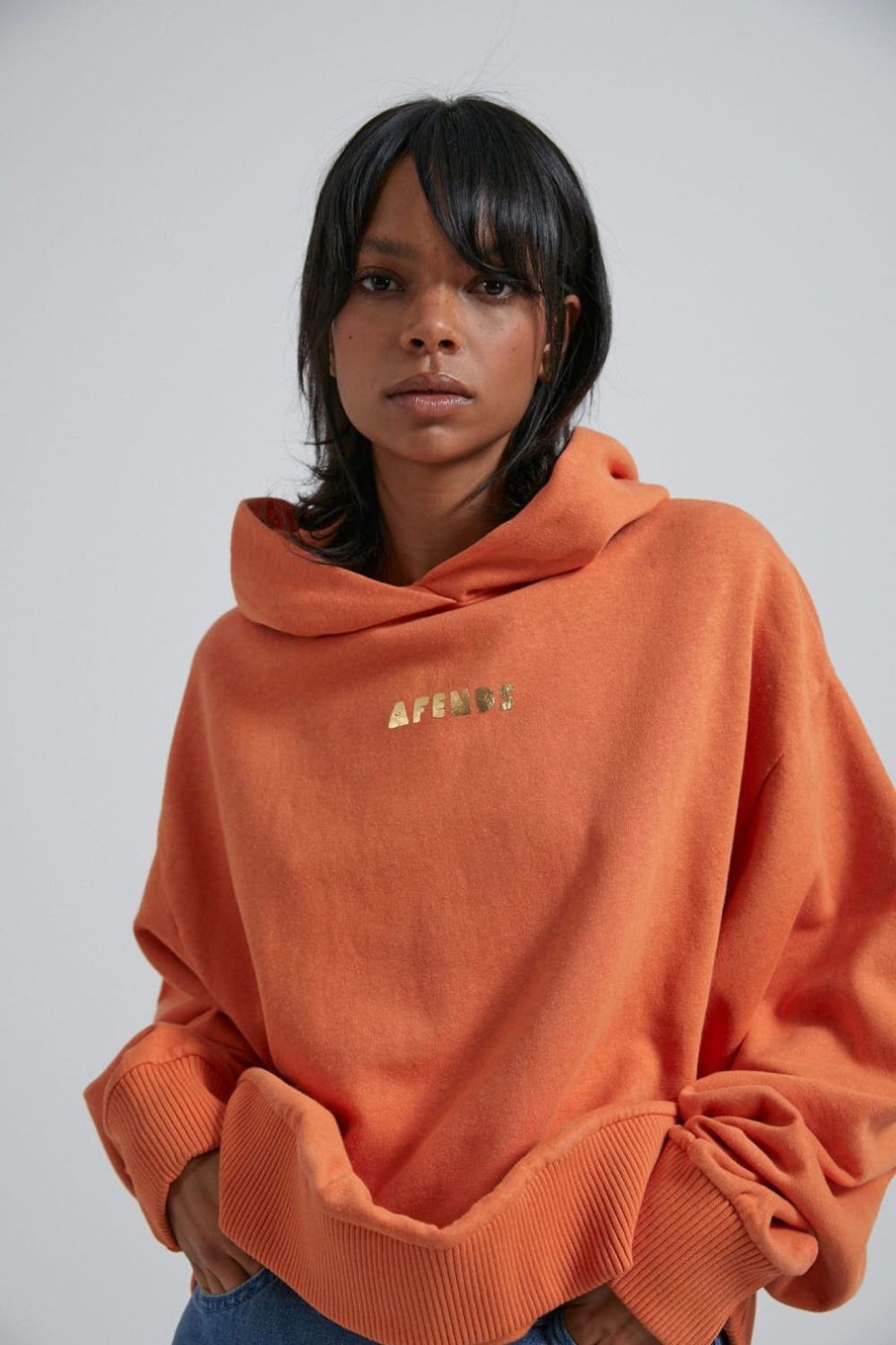 Women'S Clothing Afends | Gia - Hemp Oversized Pull On Hood Sunset