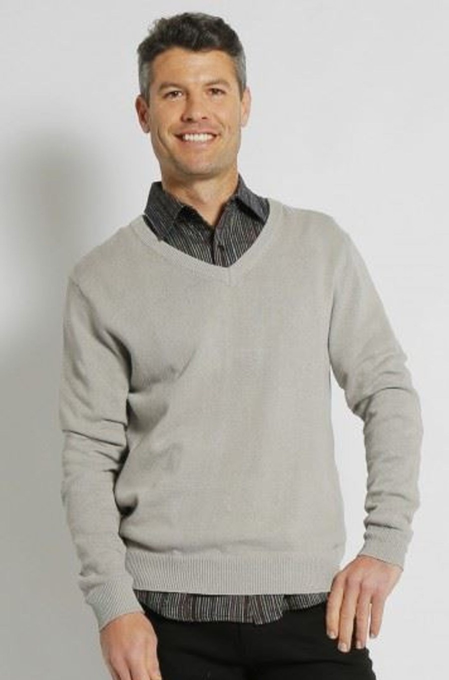 Men'S Clothing Braintree Hemp | Sergio - Hemp V Neck Knit Jumper