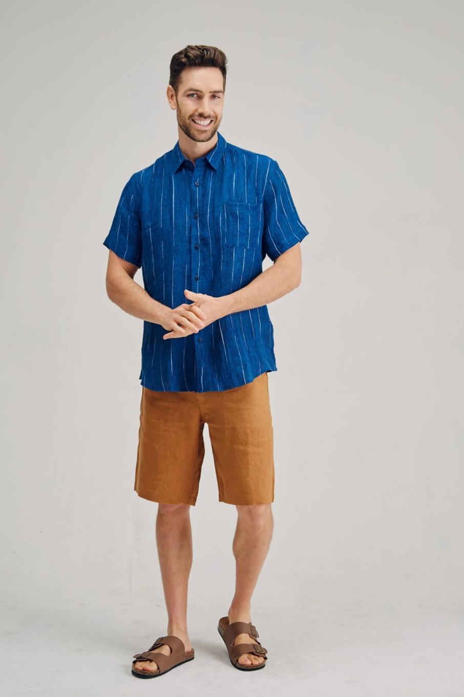 Men'S Clothing Braintree Hemp | Jonah - 100% Hemp Crepe Shirt Red Clay