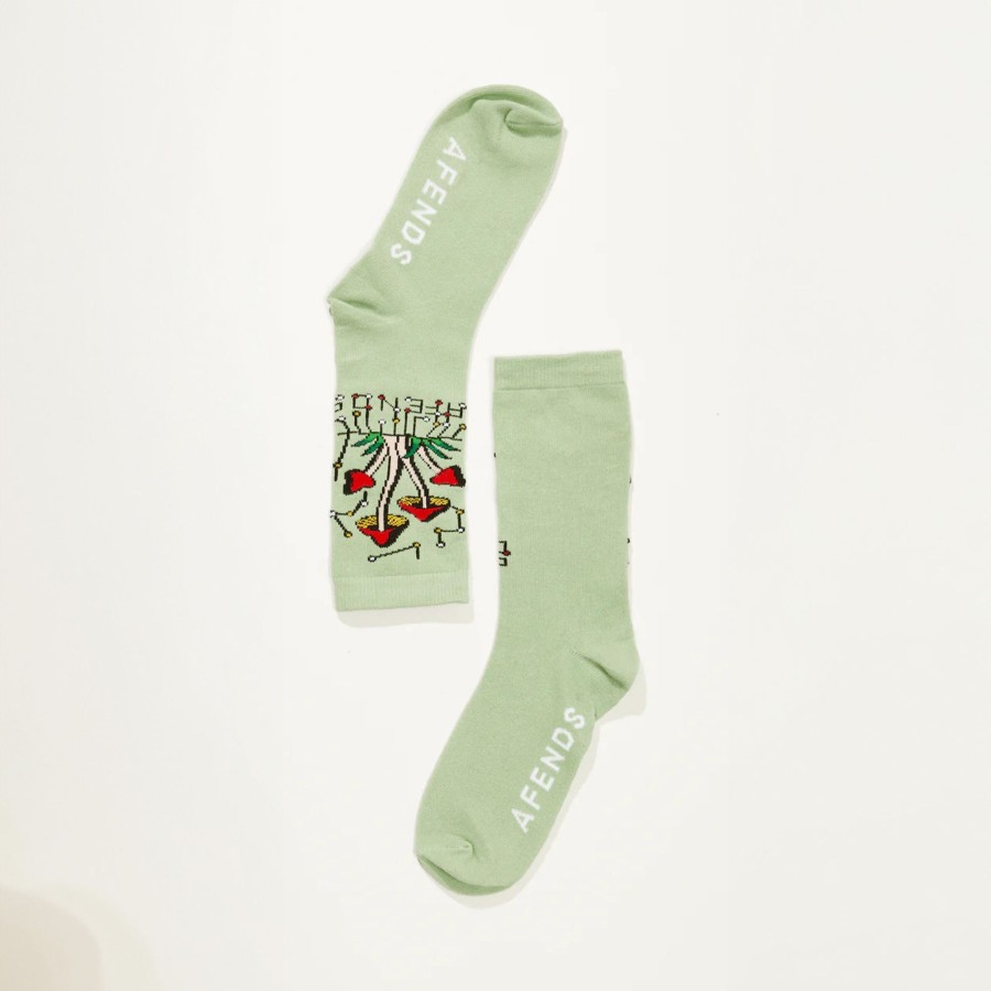 Accessories Afends | Journey Inward - Crew Socks - Pistachio - Os