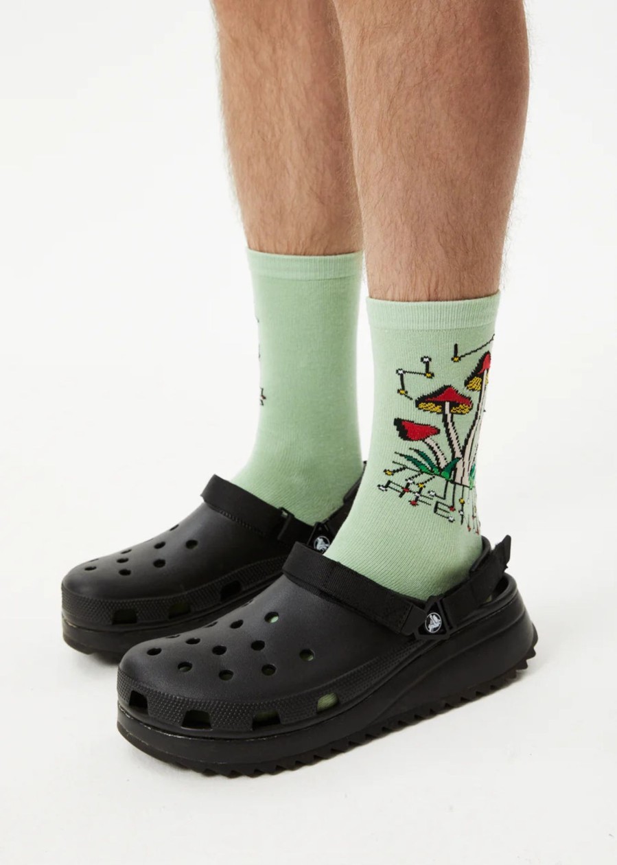 Accessories Afends | Journey Inward - Crew Socks - Pistachio - Os